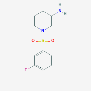 molecular formula C12H17FN2O2S B7556586 1-(3-Fluoro-4-methylphenyl)sulfonylpiperidin-3-amine 
