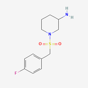 molecular formula C12H17FN2O2S B7556591 1-[(4-Fluorophenyl)methylsulfonyl]piperidin-3-amine 