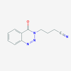molecular formula C11H10N4O B7556594 4-(4-Oxo-1,2,3-benzotriazin-3-yl)butanenitrile 