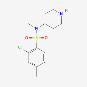 molecular formula C13H19ClN2O2S B7556610 2-chloro-N,4-dimethyl-N-piperidin-4-ylbenzenesulfonamide 