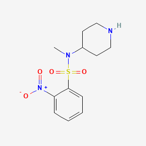 molecular formula C12H17N3O4S B7556622 N-methyl-2-nitro-N-(piperidin-4-yl)benzene-1-sulfonamide 