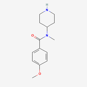 molecular formula C14H20N2O2 B7556626 4-methoxy-N-methyl-N-piperidin-4-ylbenzamide 
