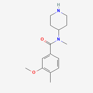 molecular formula C15H22N2O2 B7556659 3-methoxy-N,4-dimethyl-N-piperidin-4-ylbenzamide 