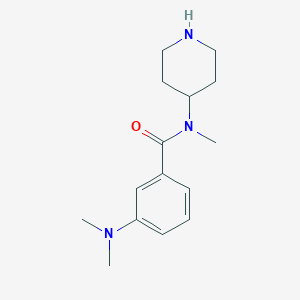 molecular formula C15H23N3O B7556669 3-(dimethylamino)-N-methyl-N-piperidin-4-ylbenzamide 