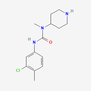 molecular formula C14H20ClN3O B7556676 3-(3-Chloro-4-methylphenyl)-1-methyl-1-piperidin-4-ylurea 