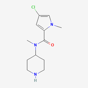 molecular formula C12H18ClN3O B7556683 4-chloro-N,1-dimethyl-N-piperidin-4-ylpyrrole-2-carboxamide 