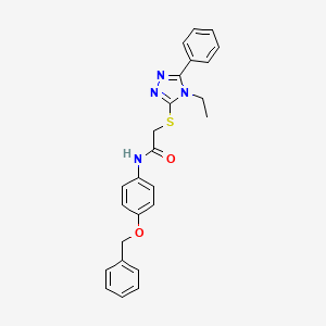 molecular formula C25H24N4O2S B7556689 N-[4-(benzyloxy)phenyl]-2-[(4-ethyl-5-phenyl-4H-1,2,4-triazol-3-yl)sulfanyl]acetamide 