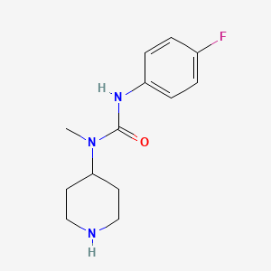 molecular formula C13H18FN3O B7556704 3-(4-Fluorophenyl)-1-methyl-1-piperidin-4-ylurea 
