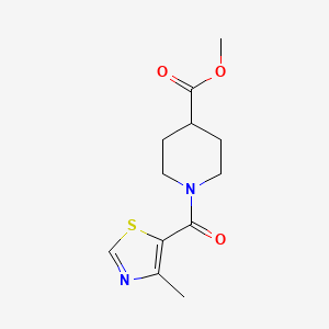 molecular formula C12H16N2O3S B7556710 Methyl 1-(4-methyl-1,3-thiazole-5-carbonyl)piperidine-4-carboxylate 
