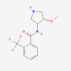 molecular formula C13H15F3N2O2 B7556715 N-[(4S)-4-methoxypyrrolidin-3-yl]-2-(trifluoromethyl)benzamide 
