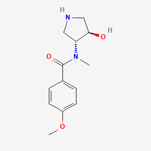 molecular formula C13H18N2O3 B7556738 N-[(3R,4R)-4-hydroxypyrrolidin-3-yl]-4-methoxy-N-methylbenzamide 