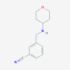 molecular formula C13H16N2O B7556740 3-[(Oxan-4-ylamino)methyl]benzonitrile 