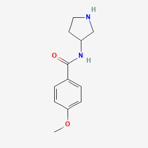 molecular formula C12H16N2O2 B7556763 4-methoxy-N-pyrrolidin-3-ylbenzamide 
