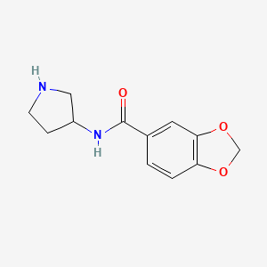 molecular formula C12H14N2O3 B7556774 N-pyrrolidin-3-yl-1,3-benzodioxole-5-carboxamide 