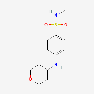 molecular formula C12H18N2O3S B7556778 N-methyl-4-(oxan-4-ylamino)benzenesulfonamide 