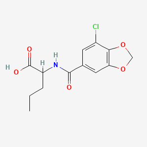 molecular formula C13H14ClNO5 B7556790 2-[(7-Chloro-1,3-benzodioxole-5-carbonyl)amino]pentanoic acid 