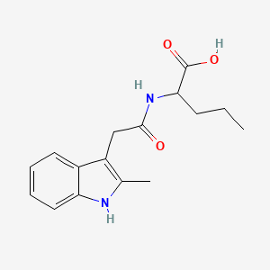 molecular formula C16H20N2O3 B7556797 2-[[2-(2-methyl-1H-indol-3-yl)acetyl]amino]pentanoic acid 