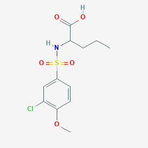 molecular formula C12H16ClNO5S B7556800 2-[(3-Chloro-4-methoxyphenyl)sulfonylamino]pentanoic acid 