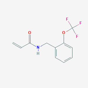 molecular formula C11H10F3NO2 B7556820 N-[[2-(trifluoromethoxy)phenyl]methyl]prop-2-enamide 