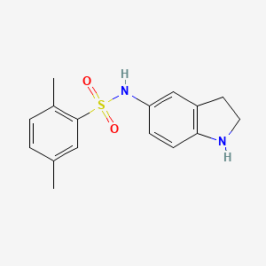 molecular formula C16H18N2O2S B7556823 N-(2,3-dihydro-1H-indol-5-yl)-2,5-dimethylbenzenesulfonamide 