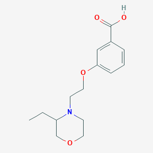 molecular formula C15H21NO4 B7556832 3-[2-(3-Ethylmorpholin-4-yl)ethoxy]benzoic acid 