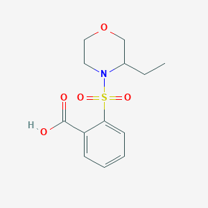 molecular formula C13H17NO5S B7556837 2-(3-Ethylmorpholin-4-yl)sulfonylbenzoic acid 