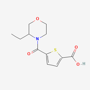 molecular formula C12H15NO4S B7556849 5-(3-Ethylmorpholine-4-carbonyl)thiophene-2-carboxylic acid 