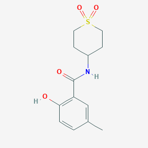 molecular formula C13H17NO4S B7556878 N-(1,1-dioxothian-4-yl)-2-hydroxy-5-methylbenzamide 