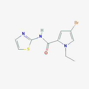 molecular formula C10H10BrN3OS B7556906 4-bromo-1-ethyl-N-(1,3-thiazol-2-yl)pyrrole-2-carboxamide 