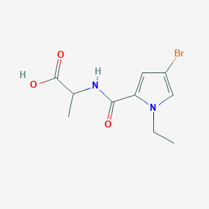 molecular formula C10H13BrN2O3 B7556907 2-[(4-Bromo-1-ethylpyrrole-2-carbonyl)amino]propanoic acid 