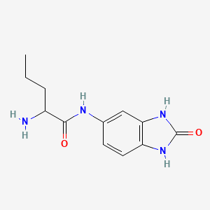 molecular formula C12H16N4O2 B7556944 2-amino-N-(2-oxo-1,3-dihydrobenzimidazol-5-yl)pentanamide 