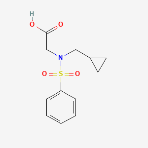 molecular formula C12H15NO4S B7556969 2-[Benzenesulfonyl(cyclopropylmethyl)amino]acetic acid 