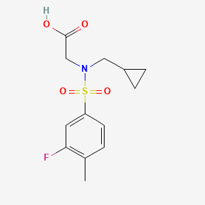 molecular formula C13H16FNO4S B7556977 2-[Cyclopropylmethyl-(3-fluoro-4-methylphenyl)sulfonylamino]acetic acid 