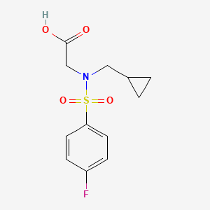 molecular formula C12H14FNO4S B7556989 2-[Cyclopropylmethyl-(4-fluorophenyl)sulfonylamino]acetic acid 