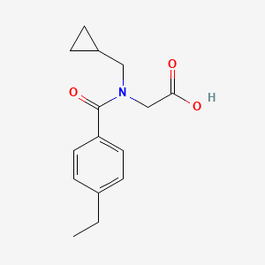 molecular formula C15H19NO3 B7556999 2-[Cyclopropylmethyl-(4-ethylbenzoyl)amino]acetic acid 