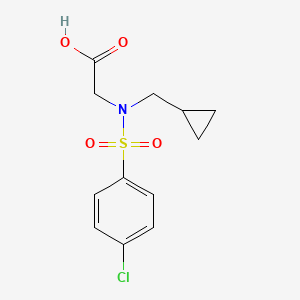 molecular formula C12H14ClNO4S B7557006 2-[(4-Chlorophenyl)sulfonyl-(cyclopropylmethyl)amino]acetic acid 