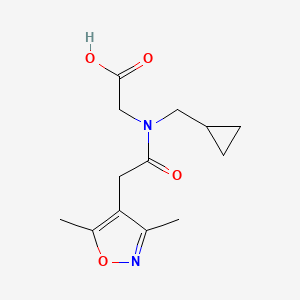 molecular formula C13H18N2O4 B7557011 2-[Cyclopropylmethyl-[2-(3,5-dimethyl-1,2-oxazol-4-yl)acetyl]amino]acetic acid 