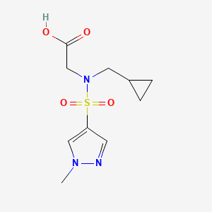 molecular formula C10H15N3O4S B7557016 2-[Cyclopropylmethyl-(1-methylpyrazol-4-yl)sulfonylamino]acetic acid 