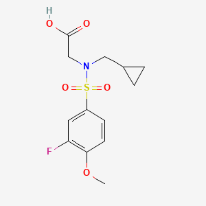 molecular formula C13H16FNO5S B7557026 2-[Cyclopropylmethyl-(3-fluoro-4-methoxyphenyl)sulfonylamino]acetic acid 