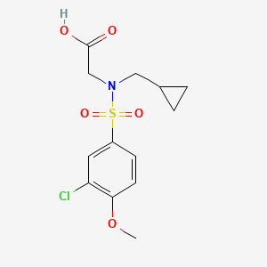 molecular formula C13H16ClNO5S B7557032 2-[(3-Chloro-4-methoxyphenyl)sulfonyl-(cyclopropylmethyl)amino]acetic acid 