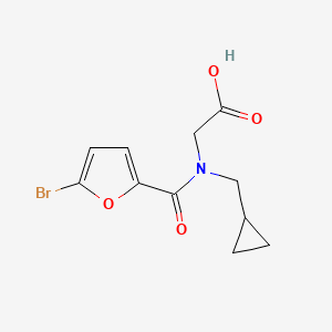 molecular formula C11H12BrNO4 B7557036 2-[(5-Bromofuran-2-carbonyl)-(cyclopropylmethyl)amino]acetic acid 
