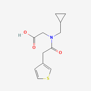 molecular formula C12H15NO3S B7557088 2-[Cyclopropylmethyl-(2-thiophen-3-ylacetyl)amino]acetic acid 