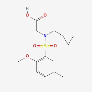 molecular formula C14H19NO5S B7557090 2-[Cyclopropylmethyl-(2-methoxy-5-methylphenyl)sulfonylamino]acetic acid 