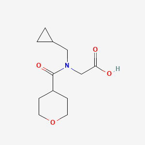 molecular formula C12H19NO4 B7557097 2-[Cyclopropylmethyl(oxane-4-carbonyl)amino]acetic acid 