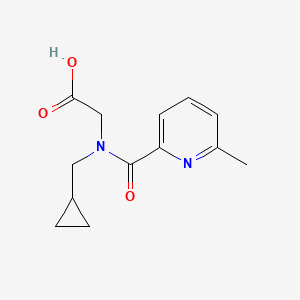 molecular formula C13H16N2O3 B7557099 2-[Cyclopropylmethyl-(6-methylpyridine-2-carbonyl)amino]acetic acid 