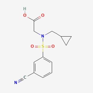 molecular formula C13H14N2O4S B7557108 2-[(3-Cyanophenyl)sulfonyl-(cyclopropylmethyl)amino]acetic acid 