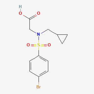molecular formula C12H14BrNO4S B7557119 2-[(4-Bromophenyl)sulfonyl-(cyclopropylmethyl)amino]acetic acid 