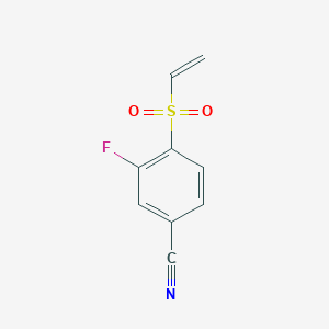 molecular formula C9H6FNO2S B7557144 4-(Ethenesulfonyl)-3-fluorobenzonitrile 