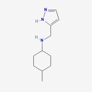 molecular formula C11H19N3 B7557176 (1r,4r)-4-methyl-N-[(1H-pyrazol-5-yl)methyl]cyclohexan-1-amine 