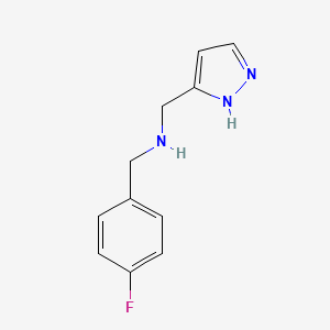 molecular formula C11H12FN3 B7557181 1-(4-fluorophenyl)-N-(1H-pyrazol-5-ylmethyl)methanamine 